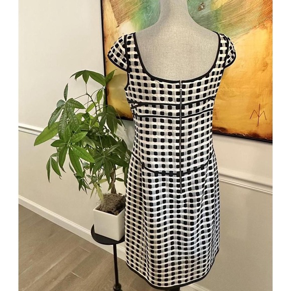 Narciso Rodriguez Silk blend checkered gingham knit pencil dress 2010 runway - Picture 3 of 9